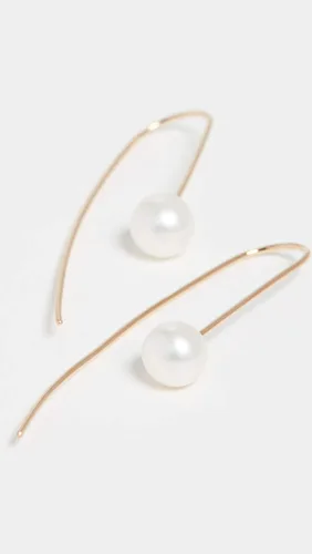 Miniatura 4 de Pendientes de alambre de perlas cultivadas en agua dulce blanco de 14 quilates para mujer