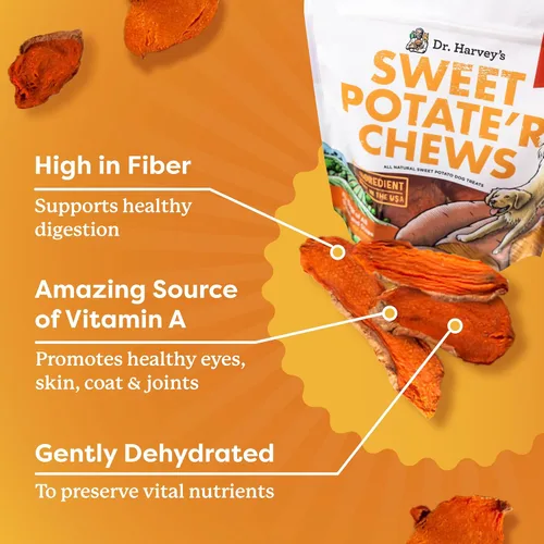 Miniatura 6 de Dr. Harvey's Sweet Potate'r Chews - Golosina natural de batata para perros (16 onzas)