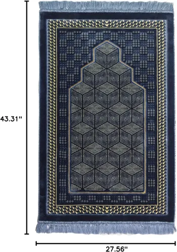 Miniatura 2 de Modefa Alfombra de oración islámica turca, cómoda alfombra de oración musulmana para hombres y mujeres, alfombra de terciopelo suave Janamaz