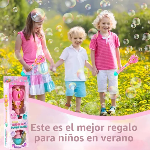 Miniatura 7 de Varita de Burbujas para Niños Máquina Sopladora de Burbujas Corazón de Princesa Varita con Luz Pascua Navidad Cesta Rellenos de Calcetín Juguetes al