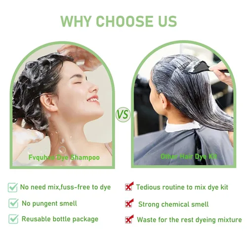 Miniatura 6 de Champú para teñir el cabello color castaño natural 3 en 1, Champú para cabello marrón instantáneo, Champú para color de cabello, Shampoo Para Canas