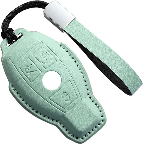 Miniatura 19 de para Mercedes-Benz Funda para llavero, Funda para llavero Mercedes C E M S CLS CLK GLK GLC G AMG Accesorios para llavero de cuero Funda protectora