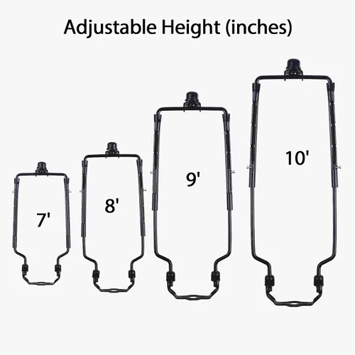 Miniatura 5 de Soporte de arpa de pantalla de lámpara de 7, 8, 9, 10 pulgadas, kit de arpa de lámpara ajustable, compatible con estándar IP 3/8, E14, E26, E27
