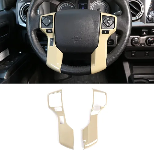 Miniatura 8 de Molduras Cromadas para Volante de Automóvil Cubiertas Adhesivos Calcomanías Compatible con Toyota Tundra 2014-2021 Tacoma 2016-2022 ABS Accesorios