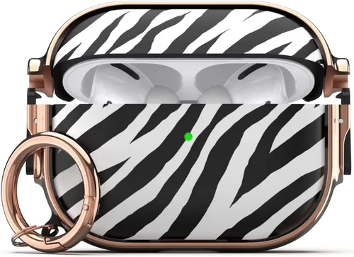 Miniatura 16 de Funda para AirPods 3, Funda Protectora de Cuerpo Completo de Material Híbrido con Cierre Seguro (Rosado Dorado + Verde)