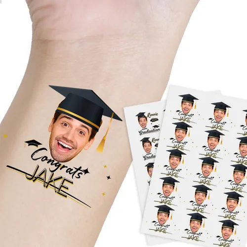 Miniatura 16 de Tatuaje personalizado con nombre y cara, tatuaje temporal personalizado para adultos, niños, amados, un amigo o familia, cara con nombre, 2 x 2