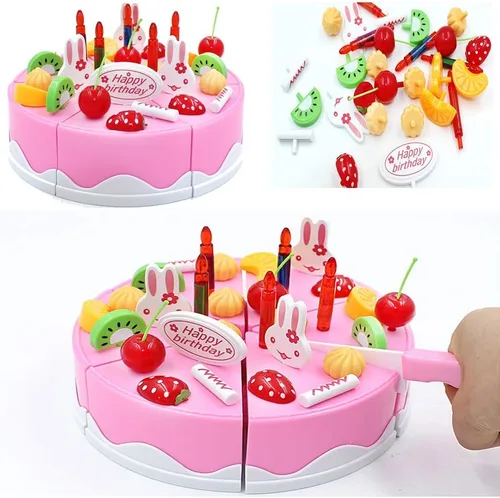 Miniatura 2 de Juego de 38 piezas de decoración de pastel de fiesta de cumpleaños de corte de bricolaje, juego de comida de cocina para corte de frutas, regalo