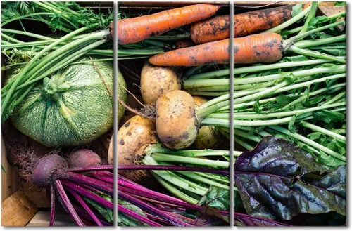Miniatura 17 de Arte de pared con frutas y verduras, surtido de frutas y verduras frescas, lienzo, pósteres de pintura de frutas y verduras, decoración de pared, 3