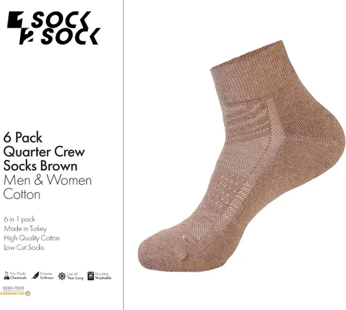 Miniatura 3 de 1SOCK2SOCK Paquete de 6 calcetines deportivos de algodón para hombres y mujeres, de algodón, corte bajo, calcetines para correr