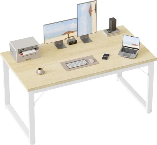 Miniatura 53 de Mericonia Escritorio para computadora de 40 pulgadas, escritorio ejecutivo moderno y grueso, mesa de escritura simple resistente para el hogar, roble
