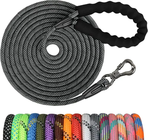 Miniatura 28 de NTR Correa Larga para Entrenamiento de Perros, Correas de Perro de 100 Pies para Perros de Razas Grandes con Gancho Giratorio Bloqueable y Mango