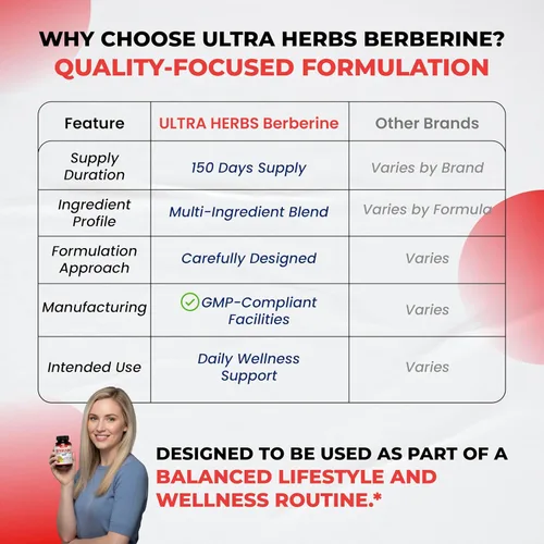 Miniatura 8 de Ultra Herbs Berberina prémium con canela, cardo mariano - Promueve la función hepática, la salud intestinal y la inmunidad (150