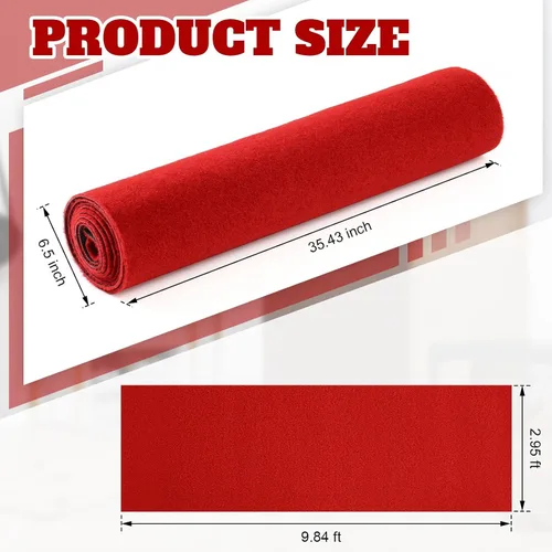 Miniatura 3 de Timgle Alfombra roja de 3 x 10 pies y 0.3 pulgadas de grosor para fiesta, antideslizante, alfombra de cocina, lavable, alfombra roja, decoración