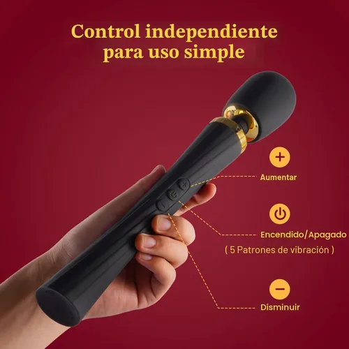 Miniatura 7 de Kit de Vibrador de Varita Tracy's Dog, Masajador Inalámbrico con 3 Accesorios de Silicona para Estimulación del Clítoris, Punto G y Anal, Juego