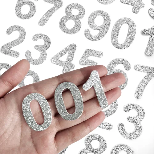 Miniatura 26 de 72 piezas de parches de letras y números para planchar con purpurina, parche bordado del alfabeto A-Z, números del 0 al 9 para chaquetas, mochilas