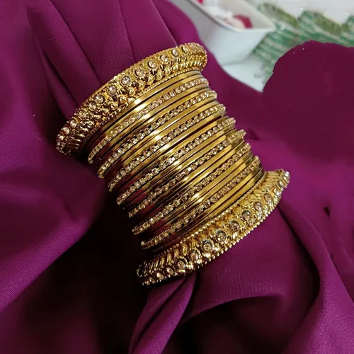 Miniatura 2 de Efulgenz Boho Vintage Antiguo Gitano Tribal Indio Oxidado Pulseras de Cristal Conjunto de Joyas