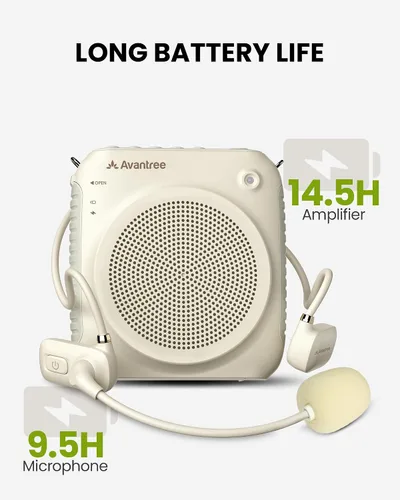 Miniatura 7 de Avantree VoxAmp Lite - Amplificador de voz inalámbrico para profesores y aulas, hablar mientras reproducen audio Bluetooth, altavoz de 15 W