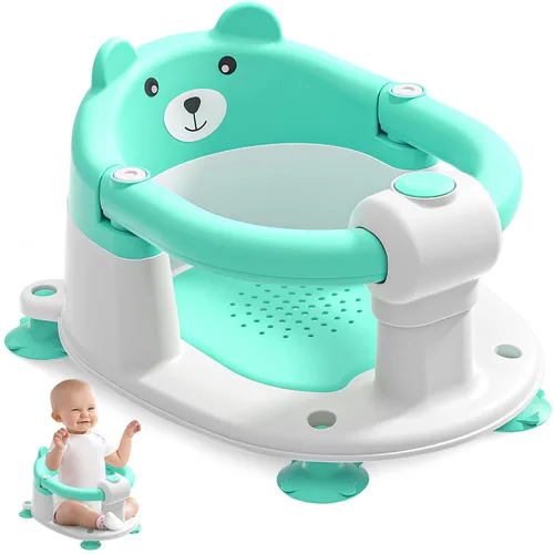 Miniatura 10 de Asiento de baño para bebés de 6 meses en adelante, asientos de baño antideslizantes para bebés sentados, silla de bañera segura para bebés y recién