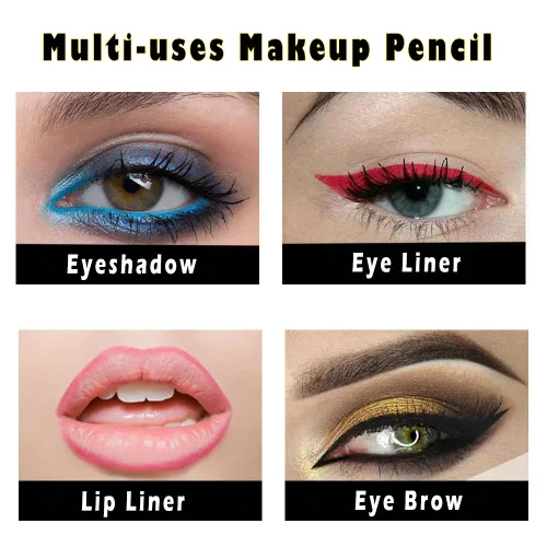 Miniatura 6 de Juego de lápices de ojos – 12 colores surtidos naturales mate de larga duración, lápices de maquillaje hipoalergénicos