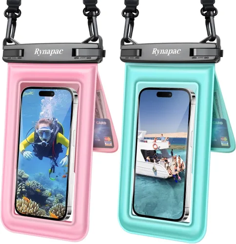 Miniatura 9 de [Hasta 8.5 pulgadas] Bolsa impermeable para teléfono flotante, doble bolsa impermeable con cordón para iPhone 16 15 Pro Max, Galaxy S25 S24 Ultra