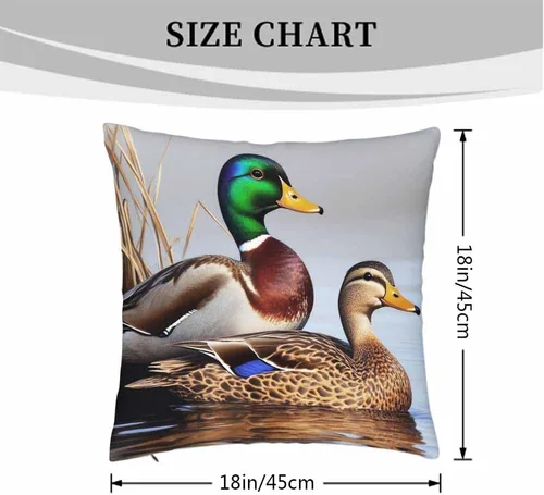 Miniatura 4 de Juego de 2 almohadas decorativas cuadradas con diseño de pato y pato verde para nadar en el lago para sofá y cama, para mujeres, hombres, niños