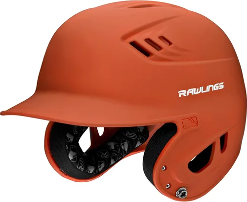 Rawlings | Casco de bateo de béisbol R16 Velo | Mate | Tamaños JR y SR | Varios colores Anaranjado mate quemado