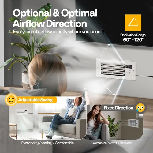 Miniatura 5 de VIVOHOME Ventilador elevador de registro de apertura de 4 x 10 pulgadas con rejilla ajustable de dirección del viento, termostato inteligente