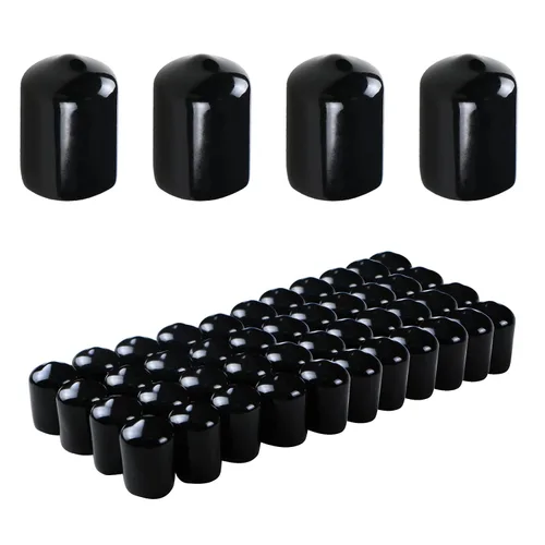 Miniatura 28 de Cubierta de tapa de extremo redondo de goma 0.08 pulgadas (0.079 in), protectores de rosca de tornillo de PVC flexible de tubería de tubería