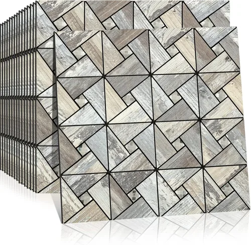 Miniatura 11 de Midcard 10 piezas de azulejos adhesivos de PVC para salpicaduras, roble natural