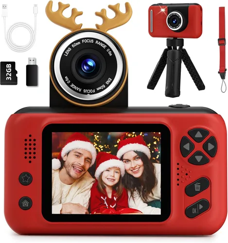 Miniatura 9 de Makolle Cámara de selfie infantil de video digital HD, regalo de cumpleaños de Navidad para niñas de 3 a 9 años, juguete portátil para niños de 3