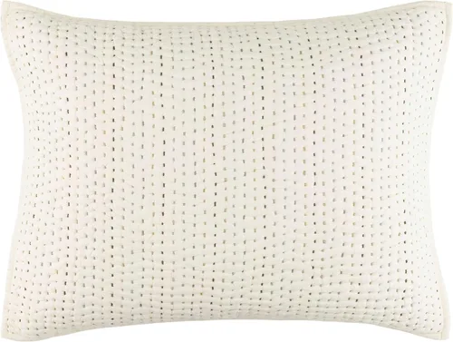 Miniatura 2 de Pine Cone Hill TAFT - Funda de almohada acolchada neutra, tamaño estándar, patrón de rayas multi/blancas