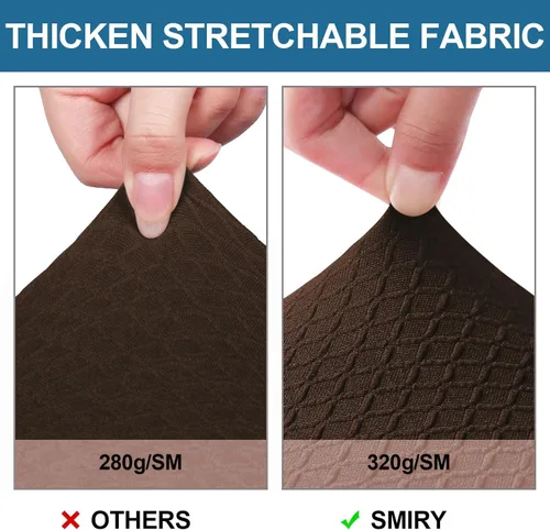 Miniatura 4 de smiry Fundas de asiento impermeables para sillas de comedor, juego de 4, fundas elásticas de jacquard extraíbles y lavables, sin fundas traseras