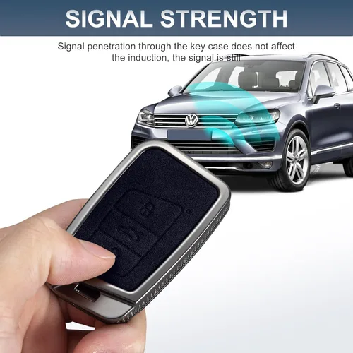 Miniatura 5 de YO&YOYE Compatible con funda para llavero VW Volkswagen con llavero protector de llave de cuero