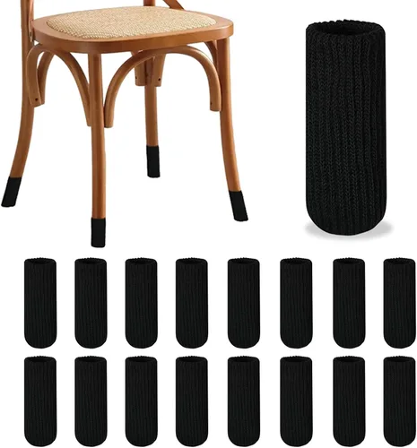 Miniatura 17 de 8 PCs Calcetines para Patas de Muebles - Calcetines Negros de Alta Elasticidad para Muebles, Protectores de Piso de Patas de Silla Tejidos, Juego