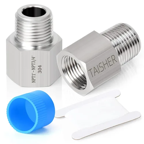 Miniatura 32 de TAISHER 2 piezas de forja de tubería de acero inoxidable 304, adaptador reductor, tubo macho de 1/2 pulgada x tubo hembra de 1 pulgada