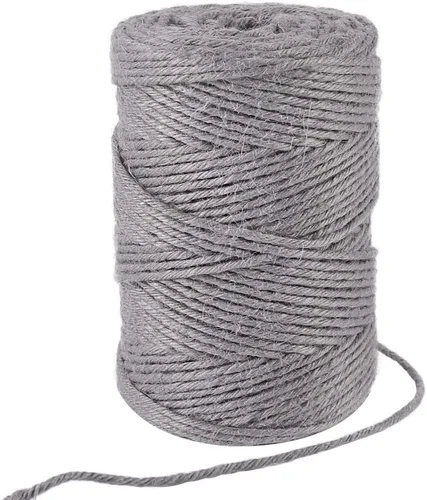 Tenn Well Cordel de yute gris, cuerda de 328 pies de grosor de 0.118 in de grosor para envolver regalos, manualidades, embalaje, jardinería,