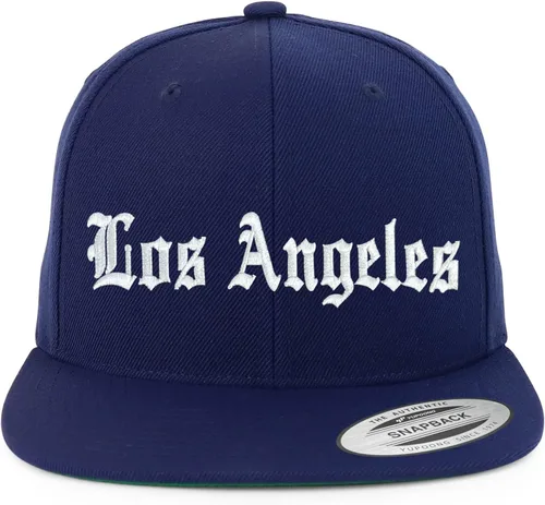 Miniatura 3 de Trendy Apparel Shop Los Angeles City Old English Bordado Flat Bill Snapback Gorra