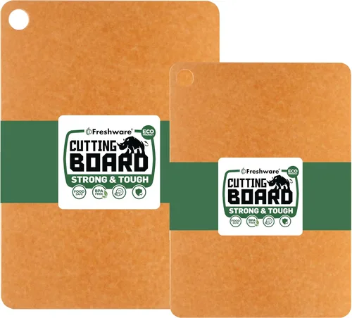 Freshware Tablas de cortar de madera para cocina, aptas para lavavajillas, medianas de 12 x 9 pulgadas y grandes, 15 x 11.25 pulgadas, juego de 2,