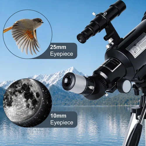 Miniatura 3 de Telescopio 70mm Apertura 500mm - para niños y adultos, telescopios refractores astronómicos de montaje AZ con óptica de revestimiento múltiple