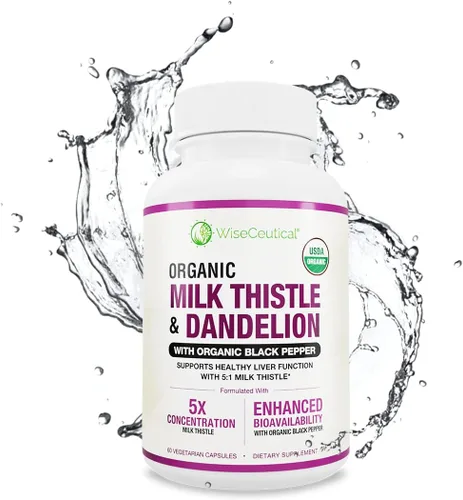 Miniatura 9 de Max Absorption USDA Organic Milk Thistle Potente 5:1 Extracto concentrado (2000 mg de fuerza) y raíz de diente de león orgánica Flavonoide