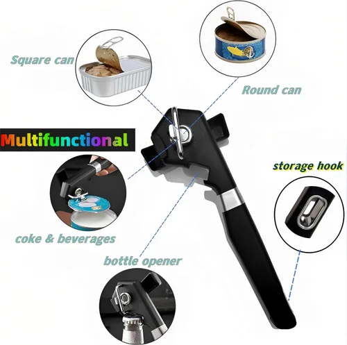 Miniatura 5 de El mejor abrelatas magnético multifuncional, hoja de acero inoxidable para uso sin esfuerzo, multifunción manual de cocina agradable, abrelatas