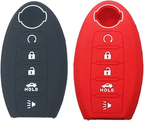 LemSa 2 fundas de goma de silicona para llavero con control remoto sin llave para Nissan Rogue Maxima Altima Sedan Pathfinder Armada Murano 2017