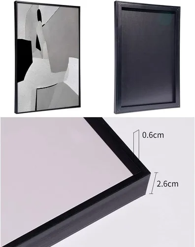 Miniatura 6 de MPLONG Arte de pared, juego de 3 lienzos abstractos naturales y contemporáneos en blanco y negro, decoración de pared estética para sala de estar