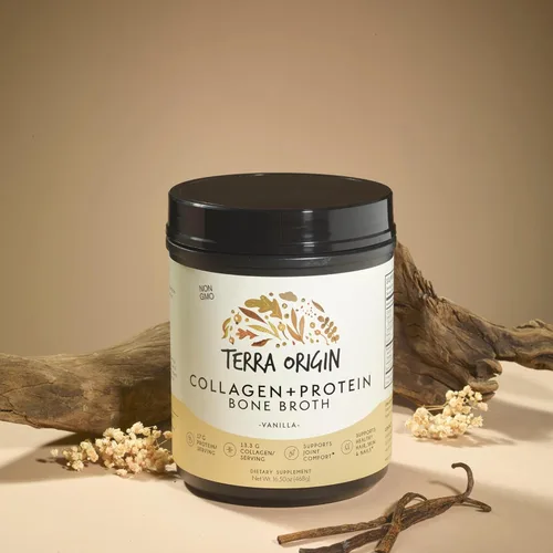 Miniatura 2 de TERRA ORIGIN Polvo de péptidos de colágeno Caldo de huesos Suplemento de proteína de colágeno hidrolizado tipo I y III para mujeres y hombres