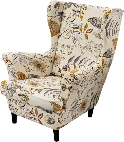 Miniatura 35 de Eco-Ancheng Funda para silla Wingback, 2 piezas, respaldo de ala, fundas de elastano para sillón con respaldo de ala, fundas para sillón con parte