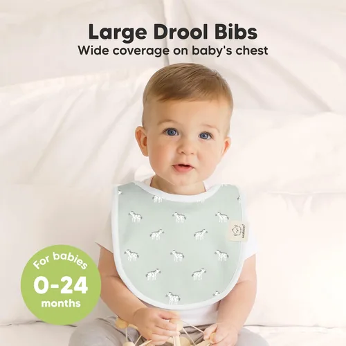Miniatura 2 de Paquete de 8 baberos orgánicos para niños y niñas, baberos de algodón suave para babear y dentición para bebés niñas y niños, extra absorbentes