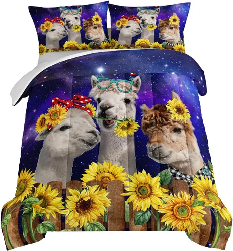 Miniatura 10 de HOSIMA Juego de edredón individual de Axolotl, ropa de cama linda con animales, decoración de habitación para niñas adolescentes, té de leche