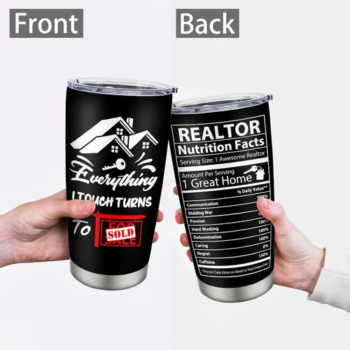 Miniatura 6 de Regalos de agente inmobiliario, regalos de cierre para agentes de bienes raíces, regalo para un agente de bienes raíces, vaso de 20 onzas, regalos