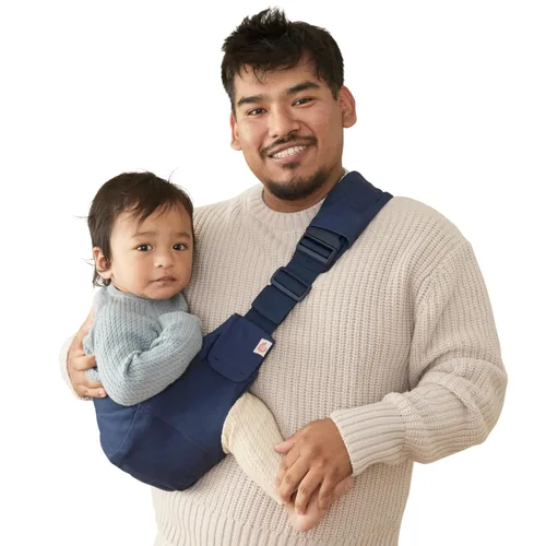 Ergobaby Upsie Eslinga de Cadera – Portabebé Azul Medianoche – Eslinga Ajustable y Ligera para Niños Pequeños – Diseño Ergonómico y Transpirable