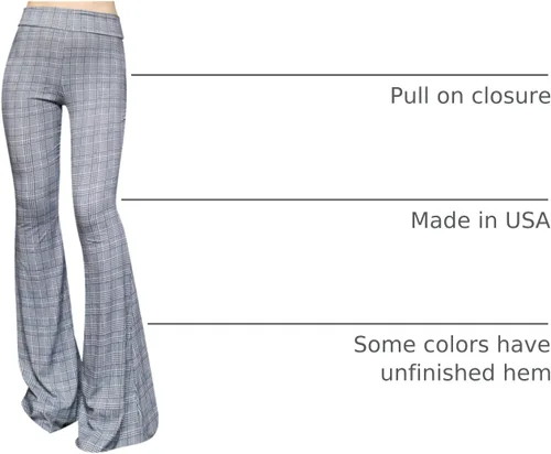 Miniatura 60 de ShopMyTrend - Pantalones de yoga largos con piernas anchas y acampanadas estilo palazzo, con cintura alta, para mujer